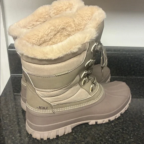 JBU Taupe furry Waterproof Winter Boots - Picture 3 of 5
